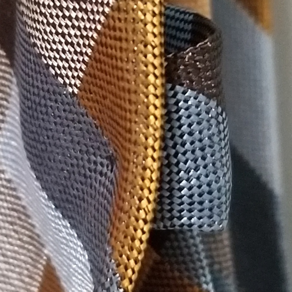 Men'd Blue and Orange Plaid Tie - Picture 3 of 3